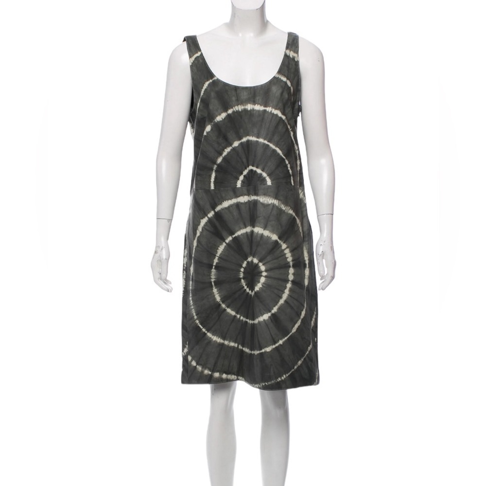 Tory Burch  Leather Dress Greystone  Shawna Tie-Dye Night Out Size 0 - Picture 9 of 16